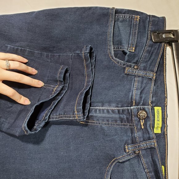 19) VERSACE Jeans Slim Fit men's dark deep indigo *Rare* - Picture 8 of 15